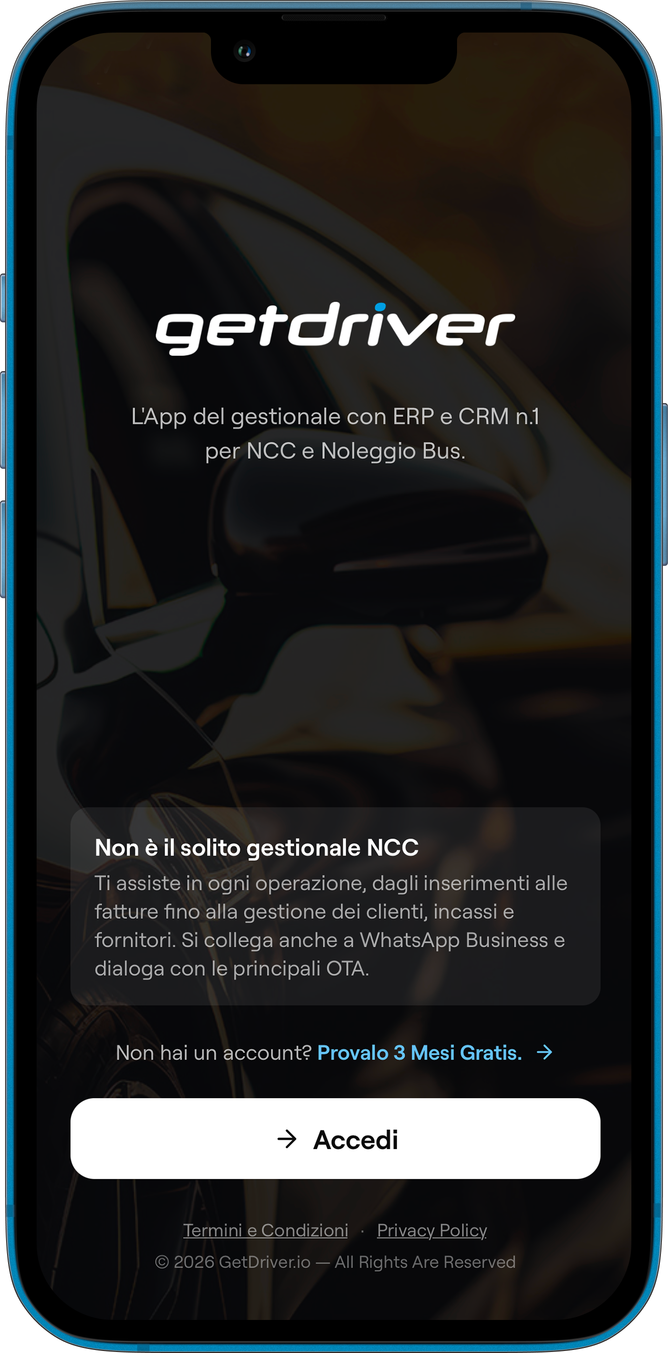 App GetDriver — il gestionale NCC su iPhone e Android